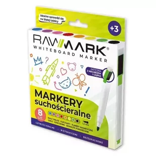 Markery suchościeralne 8 kolorów - Rawmark - Markery do tablic - miniaturka - grafika 1