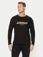 Bluzy męskie - Jack&Jones Longsleeve Vesterbro 12266419 Czarny Relaxed Fit - miniaturka - grafika 1