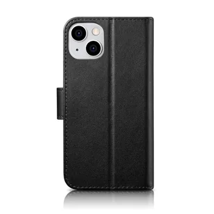 iCarer Wallet Case 2in1 etui iPhone 14 skórzany pokrowiec z klapką Anti-RFID czarny (WMI14220725-BK) - Etui i futerały do telefonów - miniaturka - grafika 1