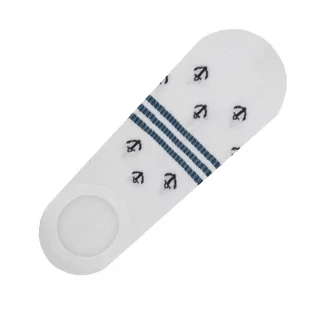 Skarpetki męskie - Skarpety stopki niewidoczne białe w kotwice EM 12 - EM Men's Accessories - grafika 1