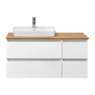 Szafki łazienkowe - Biała wisząca szafka pod umywalkę bez baterii 110x53 cm Set 360 – Pelipal - miniaturka - grafika 1