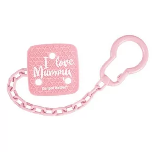 CANPOL BABIES Łańcuszek do smoczka I Love Mummy różowy - Akcesoria do smoczków - miniaturka - grafika 1