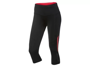 Spodnie sportowe damskie - Capri CRIVIT CRIVIT Damskie spodnie funkcyjne z odblaskowymi detalami (XS (32/34), Czarny) 4052916031803 - grafika 1