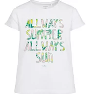 Bluzki dla dziewczynek - T-shirt z krótkim rękawem dla dziewczynki, z napisem allways summer always sun, kremowy 9-13 lat - miniaturka - grafika 1