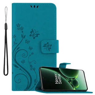 Pokrowiec Cadorabo dla OnePlus Nord 3 5G w kolorze FLORAL BLUE Pokrowiec ochronny w kwiatowy wzór z zapięciem magnetycznym, funkcją podstawki i kieszeniami na karty Flip Case Flower Cover Etui Handy Klapp Hülle Book Tasche - Etui i futerały do telefonów - miniaturka - grafika 1