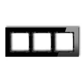 Klawisze i ramki - Ramka potrójna czarne szkło 12-12-DRG-3 KARLIK DECO - miniaturka - grafika 1