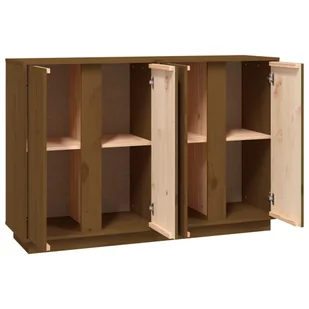 Lumarko Szafka, miodowy brąz, 120x35x80 cm, lite drewno sosnowe - Szafki do salonu - miniaturka - grafika 9