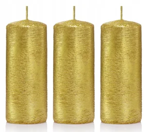 Świece ozdobne złote walec kokon 10/4 zestaw 3 szt - Świece - miniaturka - grafika 1