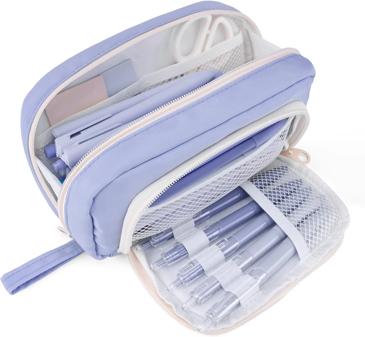 PIÓRNIK 20X12X5CM ETUI SZKOLNE ORGANIZER JEDNOLITY 3 KOMORY