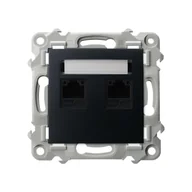 Gniazdka elektryczne - Ospel Szafir czarny - gniazdo komputerowe kat.5e Rj-45 GPK-2Z/K/m/33 - miniaturka - grafika 1