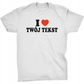 Koszulki męskie - I Love Koszulka Z Własnym Tekstem Nadrukiem - miniaturka - grafika 1