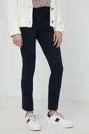 Legginsy - Tommy Hilfiger legginsy AUDREY damskie kolor granatowy gładkie - miniaturka - grafika 1