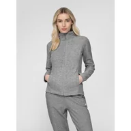 Bluzy sportowe damskie - Damska Bluza Polarowa 4F Polar Stójka Szary Melanż L22PLD350-27M - miniaturka - grafika 1