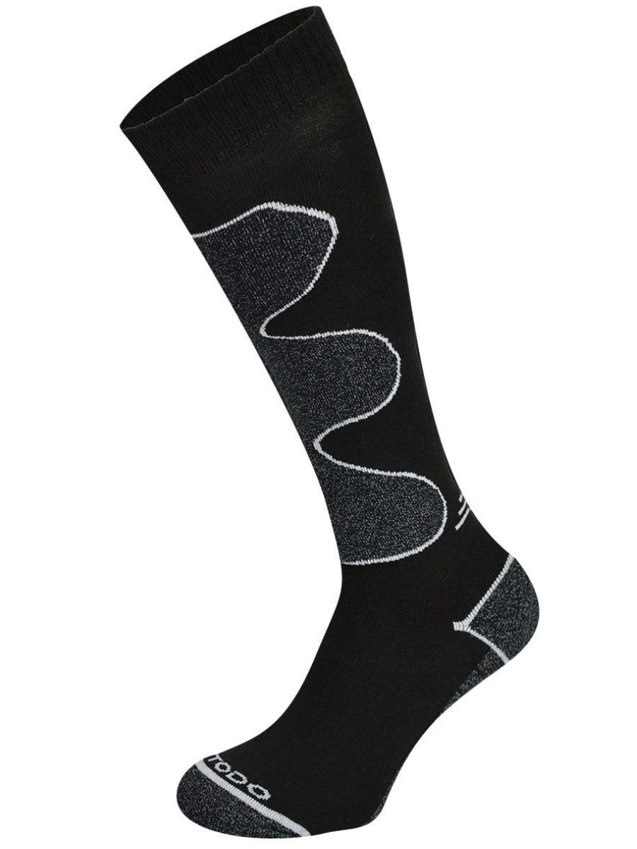 Ciepłe skarpety narciarskie Todo Ultimate SKI z wełną Merino - Czarno-biały 35-38