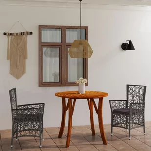 3-częściowy zestaw mebli ogrodowych, szary - Meble ogrodowe - miniaturka - grafika 14