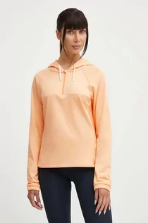 Bluzy damskie - Roxy bluza do biegania Pure Pursuit kolor pomarańczowy z kapturem gładka ERJKT04133 - grafika 1