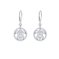 Biżuteria dla dzieci - Kolczyki Srebrne z Żółwiem Ażurowym - MEJK Jewellery - miniaturka - grafika 1