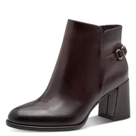 Botki damskie - Tamaris Damskie botki na obcasie 1-25346-45, mahogany, 35 EU, maho?, 35 EU - miniaturka - grafika 1