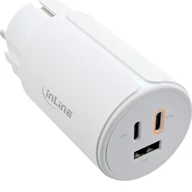 Kable komputerowe i do monitorów - InLine InLine® USB PD power supply, GaN charger, 3-port, Dual USB-C + USB-A, 65W, white - miniaturka - grafika 1