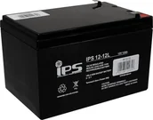Ładowarki i akumulatory - IPS 12-12L: akumulator VRLA AGM 12V 12Ah, 6-9lat, T2 6,3mm, do UPS - miniaturka - grafika 1