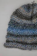 Czapki damskie - Ciepła Czapka Niebieskie Wałeczki - miniaturka - grafika 1