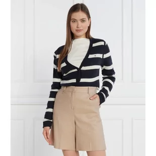 Tommy Hilfiger Wełniany kardigan | Regular Fit - Swetry damskie - miniaturka - grafika 1