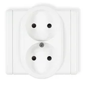 Wyłączniki światła i elektryczne - Karlik Flexi biały gniazdo podwójne bez uziemienia FGP-2 FGP-2 - miniaturka - grafika 1