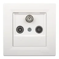 Gniazdka elektryczne - Schneider Electric Gniazdo Asfora RTV/SAT końcowe białe - miniaturka - grafika 1