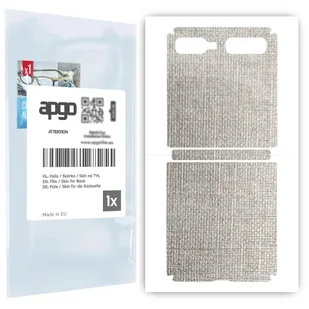 Folia naklejka skórka strukturalna na TYŁ do Samsung Galaxy Z Flip 5G -  Tkanina Denim Szary - apgo SKINS - Szkła hartowane na telefon - miniaturka - grafika 1