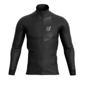 Kurtki męskie - COMPRESSPORT kurtka biegowa męska HURRICANE WINDPROOF JACKET czarna - miniaturka - grafika 1