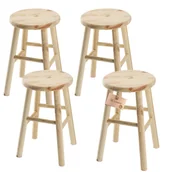 Taborety i hokery - Taboret drewniany okrągły 28 x 45 cm, 4 szt. - miniaturka - grafika 1