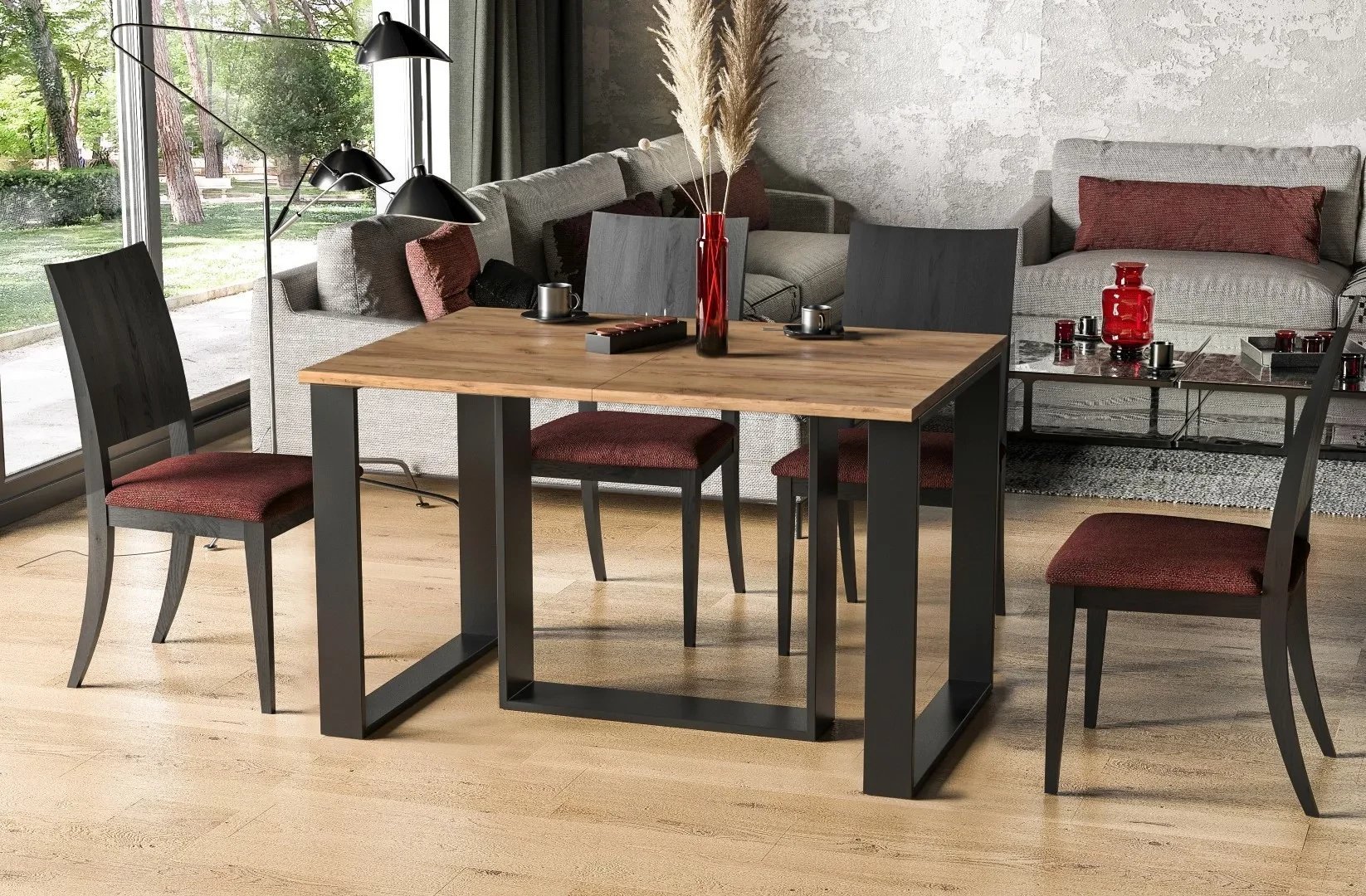 Stół rozkładany BORYS 130250x80 dąb złoty craft ENDO