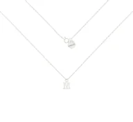 Naszyjniki - Srebrny naszyjnik z literką 42 cm G - miniaturka - grafika 1