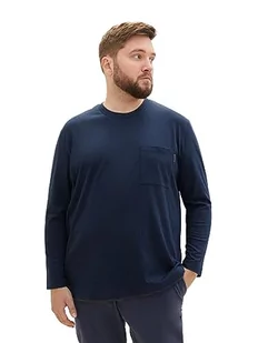 TOM TAILOR Męska koszulka z długim rękawem Plussize, 10668 - Sky Captain Blue, 5XL - Koszulki męskie - miniaturka - grafika 1