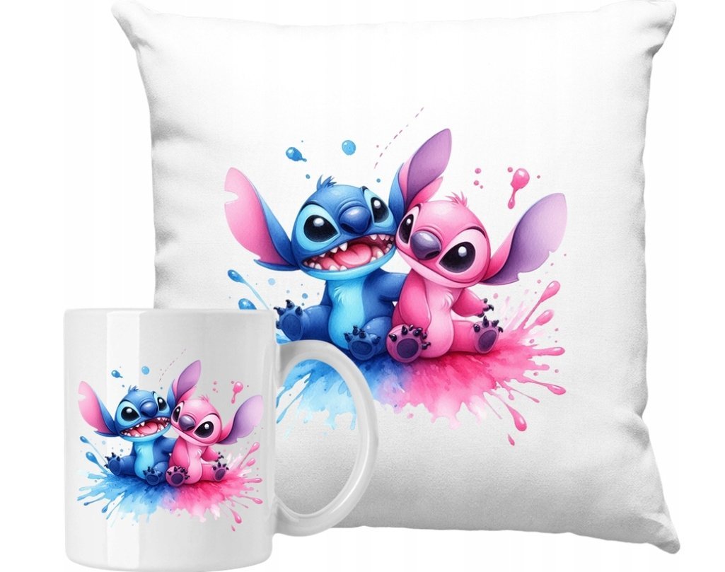 ZESTAW PODUSZKA + KUBEK Stich Sticz Dziecięca + IMIĘ #4