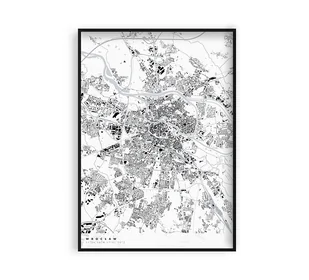 Mapa Wrocławia, Plakat Wrocław, Mapy miast - Obrazy i zdjęcia na płótnie - miniaturka - grafika 1