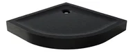 Brodziki prysznicowe - New Trendy B-0558 Brodzik MILD STONE akrylowy p$362łokrągy R55 80x80x11,5 czarny - miniaturka - grafika 1