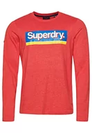 Koszulki męskie - Superdry Vintage Cl Seasonal Ls Top Koszulka Męska, Papaja Red Marl, S - miniaturka - grafika 1