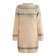 Sukienki - usha BLUE LABEL Damska sukienka z dzianiny Fenia, Beżowy, niebieski, brązowy, XL-XXL - miniaturka - grafika 1