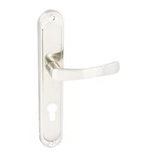 Klamki - Klamka do drzwi wewnętrznych z długim szyldem do wkładki Nova Nikiel Domino - miniaturka - grafika 1