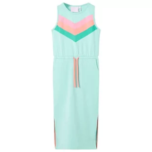 Sukienka dziecięca ze sznurkiem ściągającym, jasnomiętowa, 92 - Sukienki Sukienka dziecięca ze sznurkiem ściągającym, jasnomiętowa, 92 - Sukienki - miniaturka - grafika 1