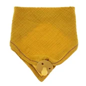Śliniaki i fartuszki - Hi Little One - Bandana, Śliniak Z Zawieszką Na Smoczek Z Organicznej Bio Bawełny Gots Bandana Bibs 3In1 Mustard - miniaturka - grafika 1
