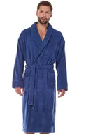 Szlafroki męskie - Długi szlafrok męski granatowy plus size 2450, Kolor granatowy, Rozmiar 3XL, L&amp;L - Intymna - miniaturka - grafika 1