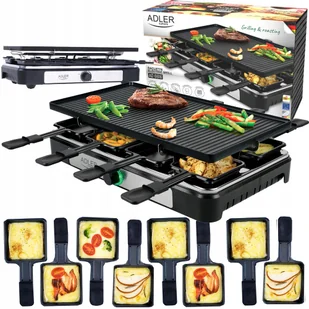 Grill elektryczny raclette XXL 1400W dla 8 osób dwustronna płyta szpatułki - Raclette - miniaturka - grafika 1