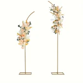 Inne - TEMU Elegancki Złoty Metalowy Zestaw do Balonowego Łuku - 2 Sztuk z Zakrzywionymi Wierzchołkami, Idealny na Śluby, Urodziny, Rocznice i Wieczory - miniaturka - grafika 1