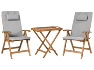 Meble ogrodowe - Zestaw mebli balkonowych JAVA PREMIUIM Drewno akacjowe Szary - miniaturka - grafika 1