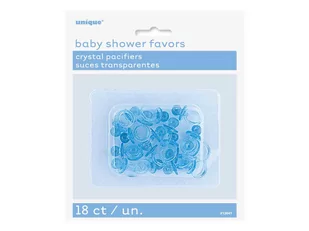 Plastikowy smoczek niebieski - 18 szt - Baby shower i roczek - miniaturka - grafika 1