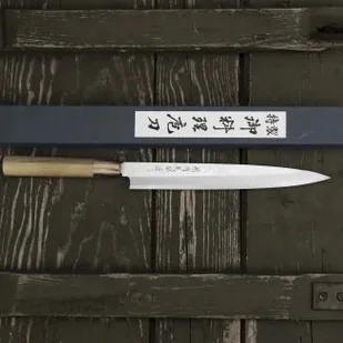 Hideo Kitaoka Aogami#2 Satin Damascus Nóż Yanagiba 24 cm - Noże kuchenne - miniaturka - grafika 8