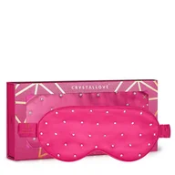 Akcesoria podróżnicze - Crystallove Opaska Na Oczy z Jedwabiu z Kryształkami Hot Pink - miniaturka - grafika 1