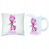 Gadżety dla niej i dla niego - ZESTAW PREZENT PODUSZKA + KUBEK SONIC AMY ROSE - miniaturka - grafika 1